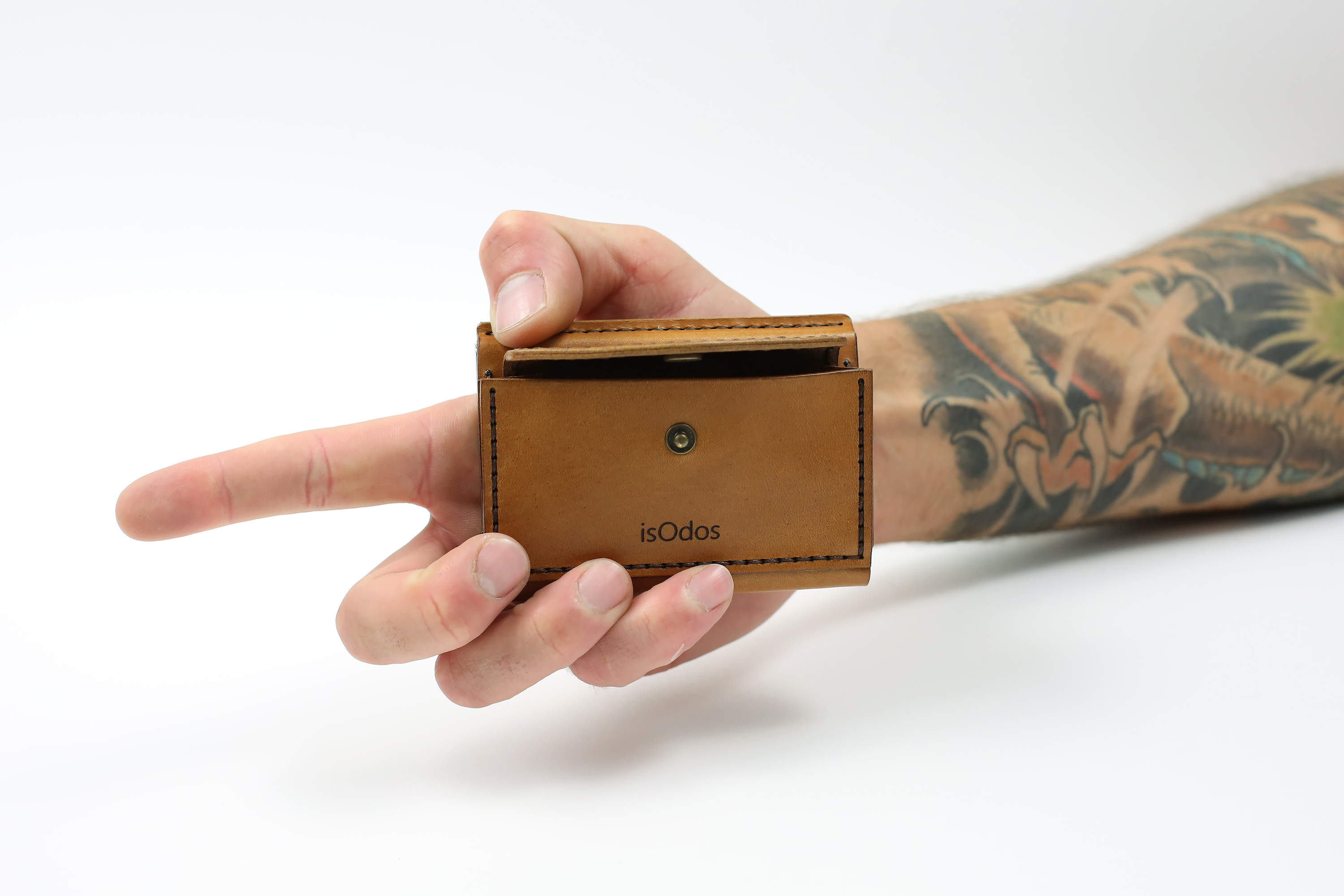 Minimalistinė odinė piniginė Smart - šviesiai ruda